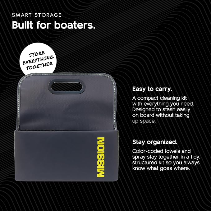 MISSION Boat Gear Cleaning Kit Premium Boat Detailing Kit with Boat Cleaner, Boat Vinyl Cleaner, Boat Seat Cleaner and Microfiber Towels, Complete Boat Cleaning Supplies for Interior and Exterior