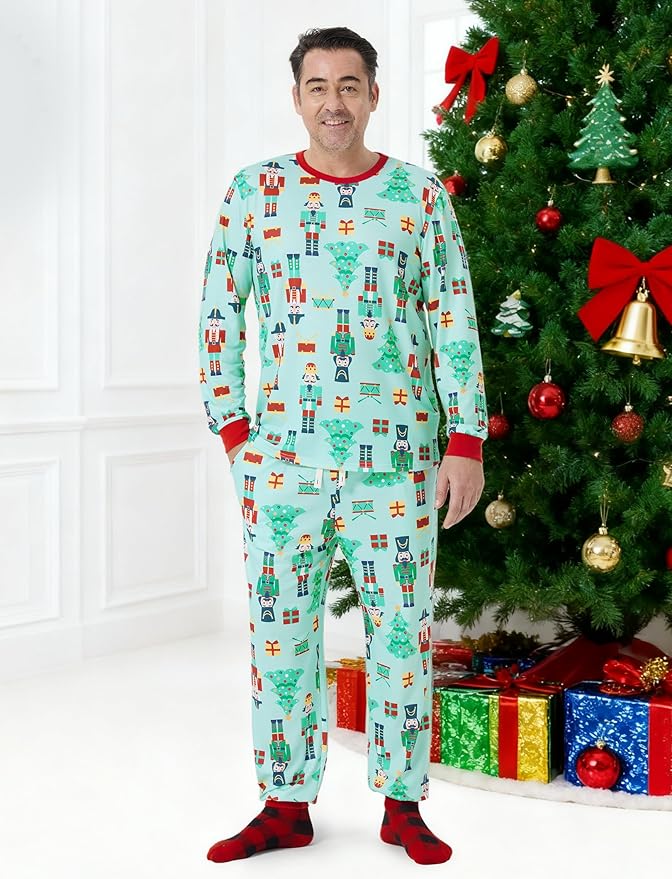PATPAT Christmas Family Matching Pajama Sets Includes Christmas Socks - Perfect for Family Photos & Holiday Celebrations