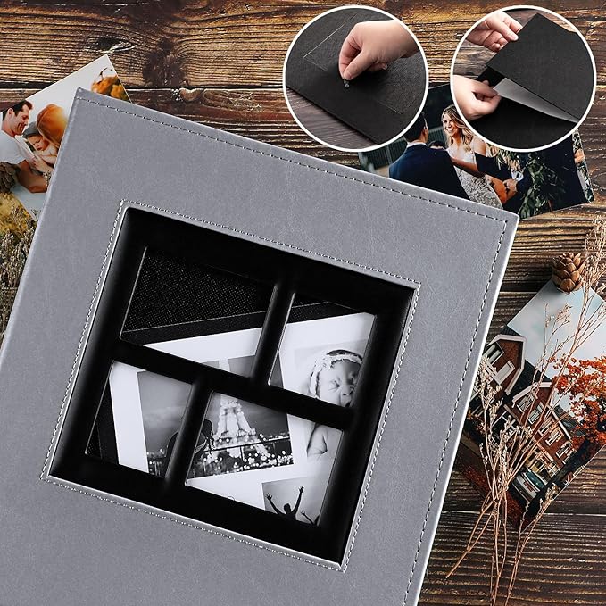 Ywlake Photo Album 4x6 1000 Pockets, Extra Large Capacity Family Wedding Picture Albums Holds 1000 Horizontal Vertical Photos Grey