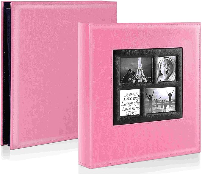 Ywlake Photo Album 4x6 1000 Pockets Photos, Extra Large Capacity Family Wedding Picture Albums Holds 1000 Horizontal and Vertical Photos Pink