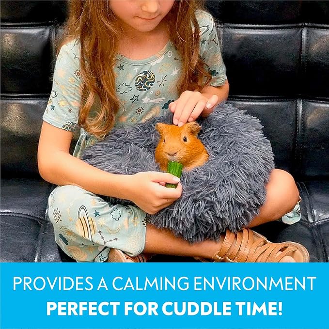 Paw Inspired Furr-O Burrowing Pet Bed Enrichment, Removable Base, Blue | Cozy Carrier Toy, Zip-On Spandex and Fleece Bottoms, Hideout Cage Accessories for Guinea Pigs, Hamsters, Small Pets, Animals