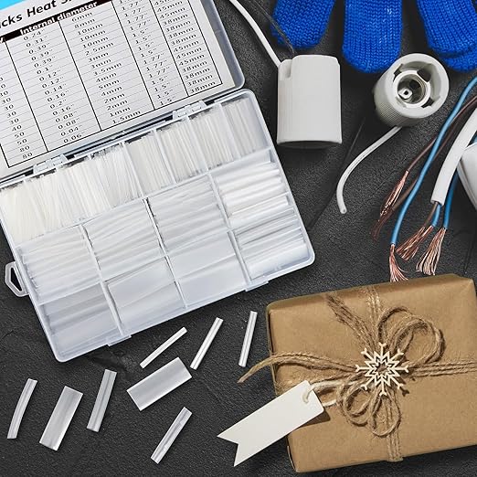 ASHINER Clear Heat Shrink Tubing Kit - 580Pcs EVA Material in 11 Sizes - Ideal for Electrical Insulation, Repairs, and Wire Connectors with User-Friendly Design and Storage Case
