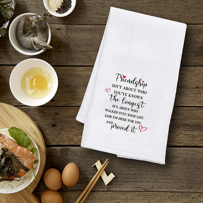 JINYO Long Distance Friendship Gifts Kitchen Towels, Friendship Gift for Women Friends Hand Towels for Bathroom Kitchen Decor, Gift for Best Friend Decorative Dish Tea Towels, 16x24 Inch