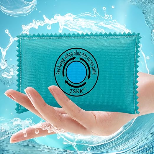 100g Rechargeable Desiccant Pack of 5,Silica Gel Desiccant Packets,Moisture Absorbers for Storage Bins, Suitcase,Gun Safe, 3D Filaments, Electronics,Desiccant Dehumidifier for Closets,Cars