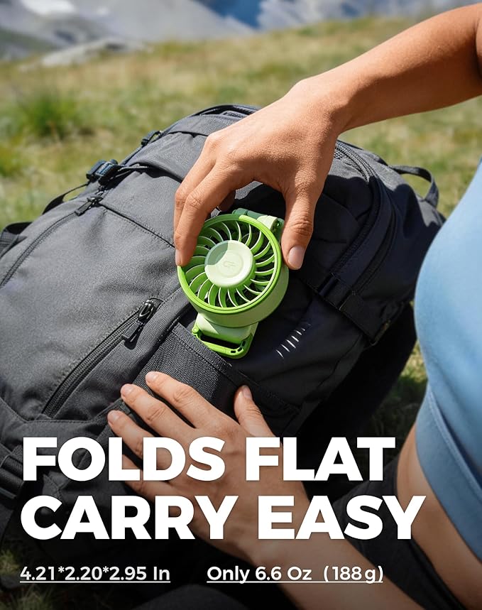 Diveblues Portable Turbo Fan, 100 Speed Handheld Fan with Strong Airflow, Foldable 4 in 1 Personal Fan for Neck, Desk & Travel, USB-C Rechargeable, Lightweight for Summer, Concerts & Outdoor Use