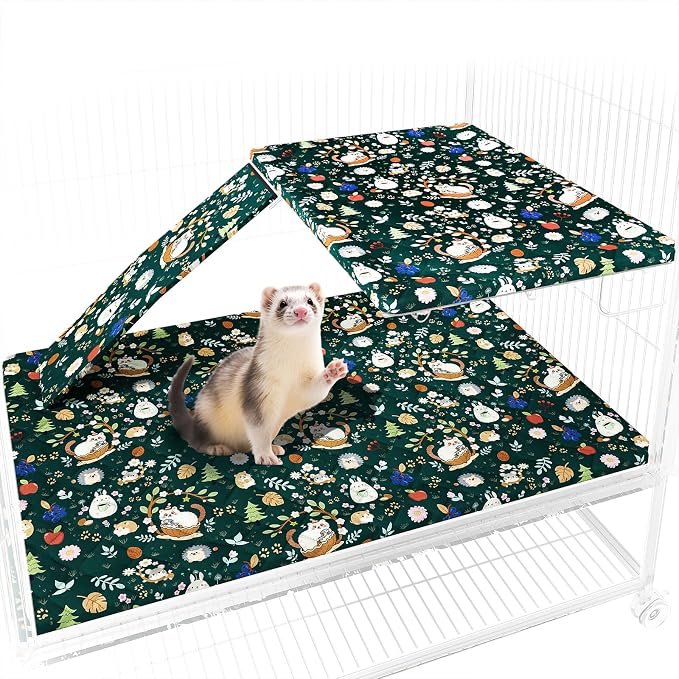 Ferret Cage Liner for Ferret Nation & Critter Nation Cage | Washable Bedding, Leakproof Cage Accessories for Ferrets, Chinchillas, Rats & Other Small Animals( Single Unit combo)