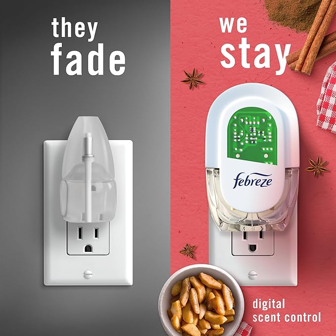 Febreze Plug In Air Freshener Scented Oil Refill Baked Cinnamon Apples, 4ct