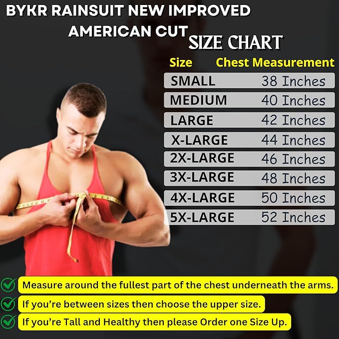BYKR Waterproof Outdoors Motorcycle Rain Suits for Men & Women Cycling 2-Piece Breathable & Windproof Wet Weather Protection
