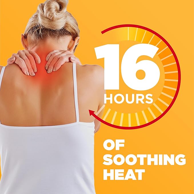 ThermaCare Heat Wraps for Neck & Shoulder Pain Relief - Portable Adhesive Heating Pads with 16-Hour Therapeutic Heat - Drug-Free Muscle & Joint Soothing Patches (11-Count)