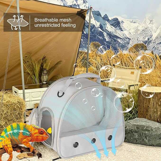 Ventilation Lizard Carrier for Bearded Dragon,Guinea Pig Carrier,Guinea Pig Carrier for 2,Reptile Travel Carrier for Lizards Sugar Glider Hedgehog Rat Parrot Birds,Airline Approved