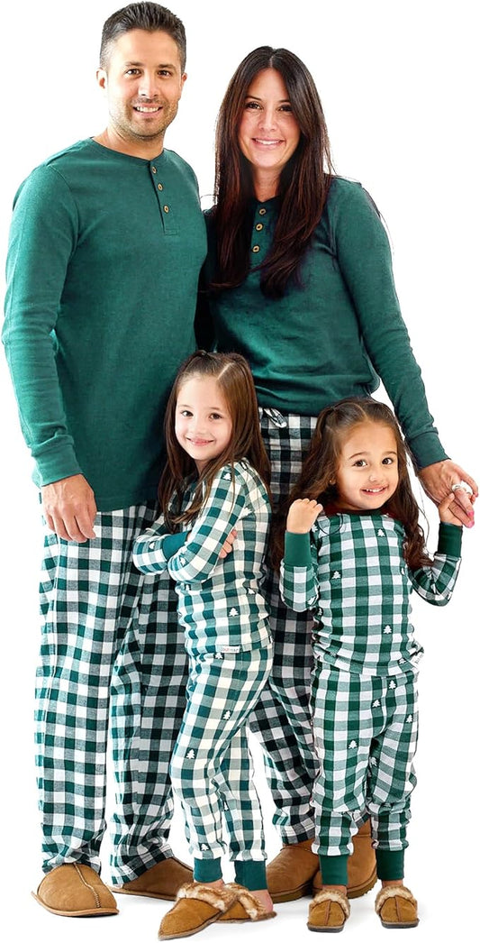 JAMIE Matching Family Jammies Holiday Pajamas 100% Organic Cotton PJs Adults, Kids, Toddlers, Baby, Pets