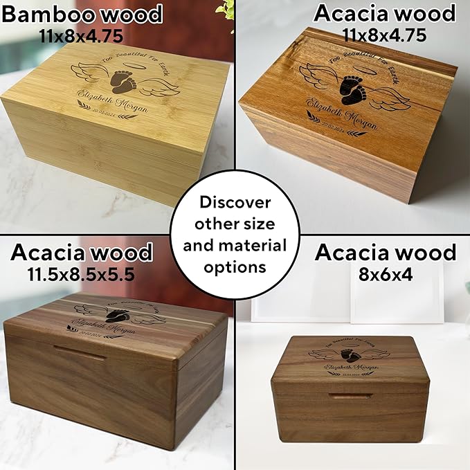Personalized Pet Memorial Gifts - Loss of a Pet Keepsake Box Acacia Wood, Engraved Dog Remembrance Gift, Gift for Someone Who Lost a Dog, Cat, Pet Memory Box, Bereavement Gift, 8x6x4 in