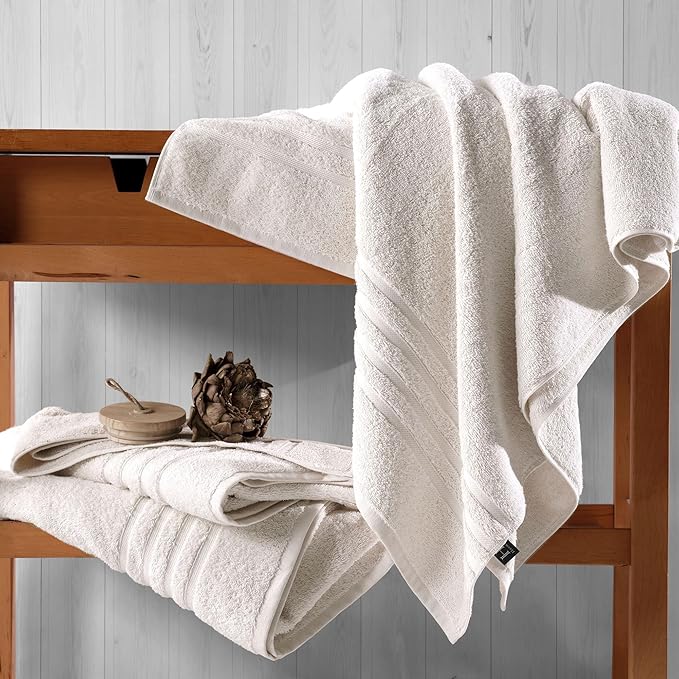 Hawmam Linen Jumbo Large Bath Sheets Towels 2 Pack Soft and Absorbent, Premium Quality 100% Cotton Towels (Sea Salt, Bath Sheet)