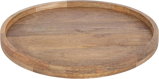 Kate and Laurel Halsey Round Lazy Susan Tray Organizer, 18 Inch Diameter, Transitional Round Countertop Organizer with Turning Lazy Susan for Kitchen Storage