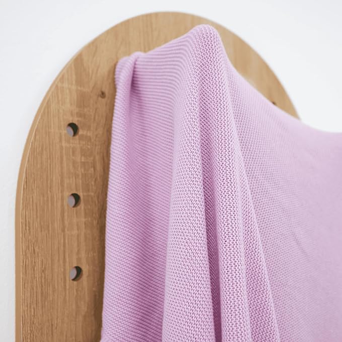 Ruffle Knit Blanket for Baby - 100% Luxury Soft Cotton Knit Warm Cozy Cuddle Stroller Crib Blanket for Newborns, Infants, & Toddlers (Lilac)