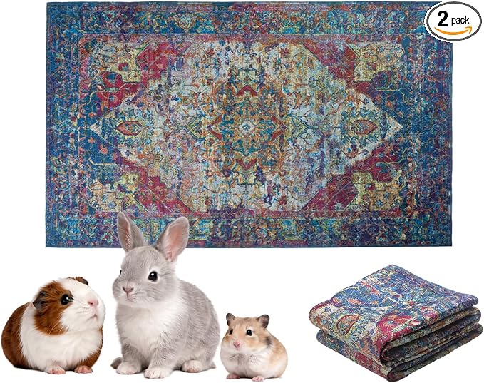 Lovewag Guinea Pig Liner, Hamster Bedding, Bohemian Jewel, 16x24, 2 Pack | Waterproof, absorbent, washable, reusable cage liner and bedding mat for guinea pigs, hamsters, rabbits, ferrets, small pets