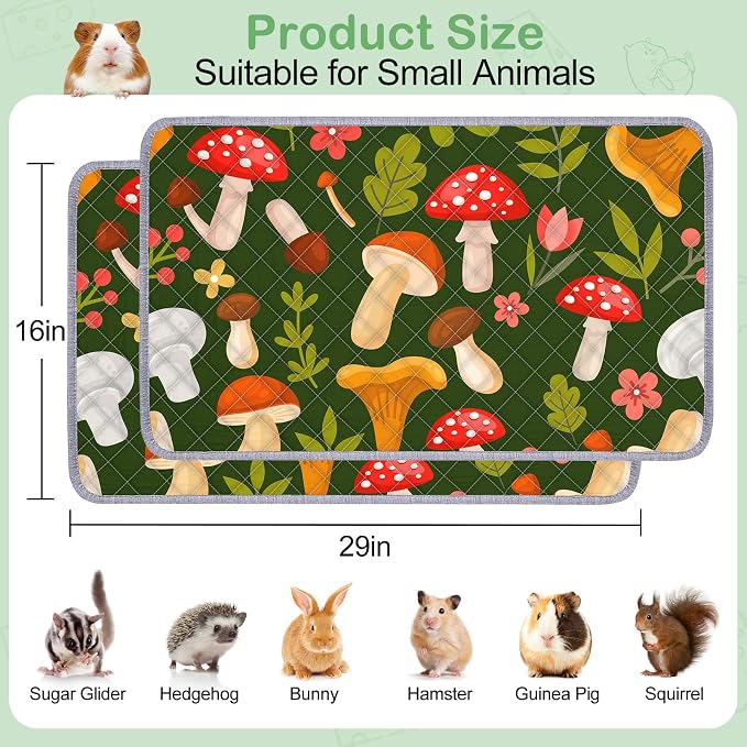Unicorn Catcher 2 Pack Washable Guinea Pig Cage Liner, Waterproof Bedding | Reusable Absorbent Bedding For Rabbits, Hamsters, And Hedgehogs With A Leak-Proof Design To Keep Cages Dry And Clean