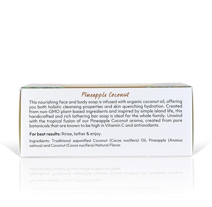Coco Fiji Soap Bar for Face and Body Infused With Organic Coconut Oil, Pineapple Coconut, Essential Oil, Natural Soap for Moisturizing & Pore Purifying Skin, 7 oz,Pack of 12