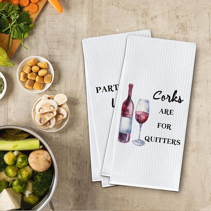 Funny Wine Kitchen Towels, 16 x 24 inches, Set of 2, Section 8