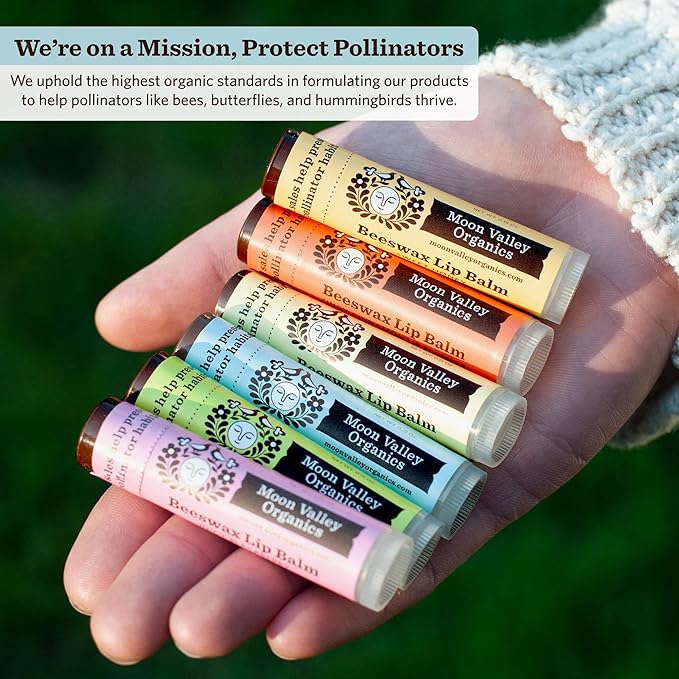 MOON VALLEY ORGANICS Organic Herbal Lip Balm Mint Vanilla, 0.15 OZ