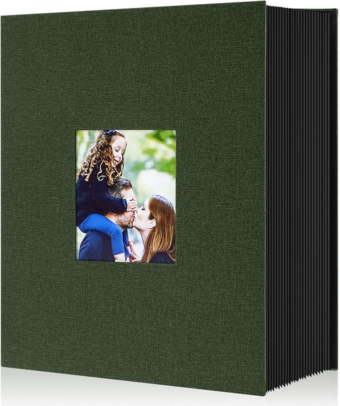 Ywlake Photo Album 4x6 1000 Vertical Pockets, Extra Large Capacity Linen Cover Picture Albums Holds 1000 Vertical Photos Only Green