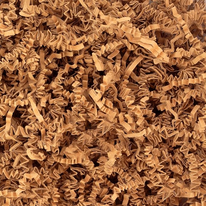 2LB Crinkle Cut Paper Shred Filler,Shredded Paper For Gift Basket Filler,White Confetti,Crinkle Cut Papers For Gifts Wrapping, Basket Filling, Birthdays, Weddings, Anniversaries-Brown