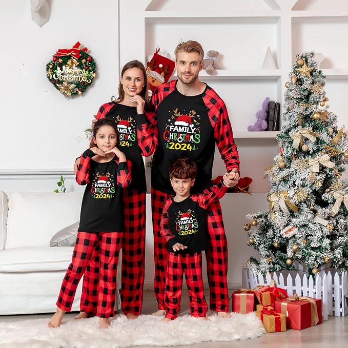TEERAPHIQUE Christmas Pajamas for Family,Family Holiday Pajamas Matching Sets,Xmas Jammies for Couples