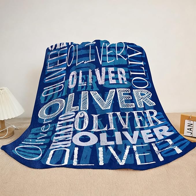 Ships Next Day- Custom Blanket with Name, Personalized Kids Throw Blankets, Teen Girl Gifts Trendy Stuff, Christmas Birthday Gifts for Boys Girls