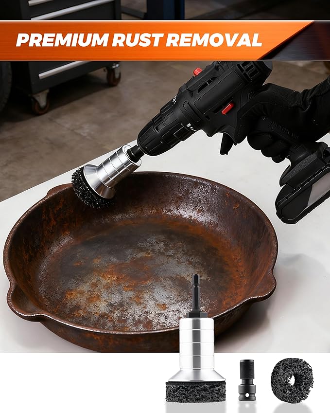 Wheel Brake Hub Cleaning Disc,Cleaner Resurfacing Tool Metel Hub Drill Brush Attachments for Rust Remover Wheel Bolt Stud Cleaner Fits Power Drill or 1/2" Impact Driven Wrenches for Brake Rotors Hubs