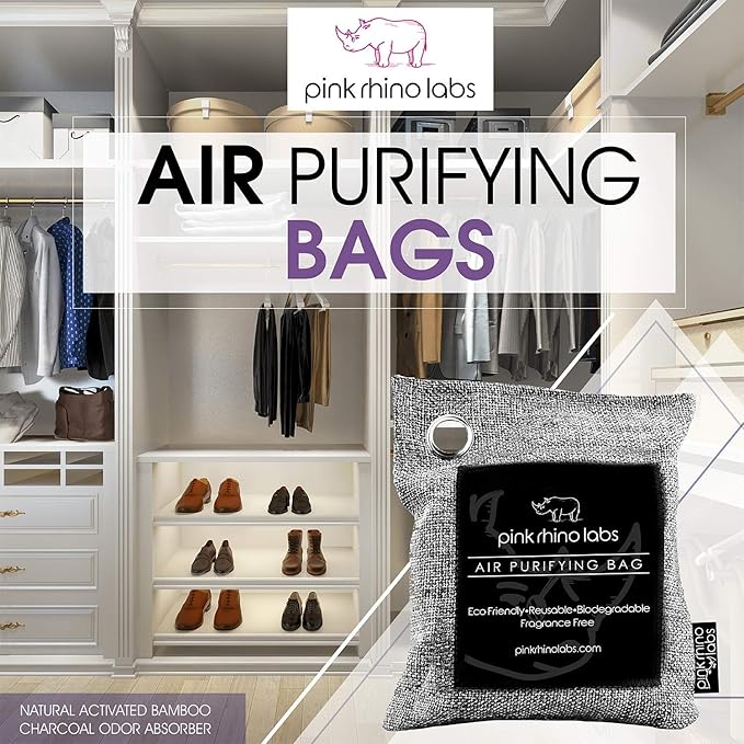 Nature Fresh Premium Bamboo Charcoal Air Purifying Bag - Scent Free Odor Eliminator for Home and Car- Kid and Pet Friendly Air Fresheners and Odor Absorber - Activated Charcoal 1x 500g