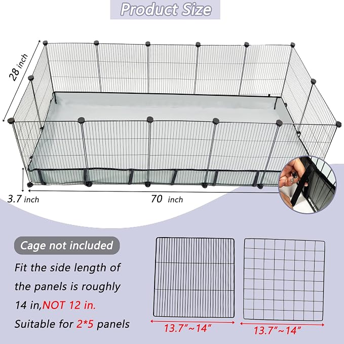 DZWLKJ Guinea Pig Cage Liner Tarp Bottom Waterproof and Washable Base Also for Rabbits, Bunny, Chinchesillas, Hedgehog, Ferrets and Other Small Animals(28x70 inches)