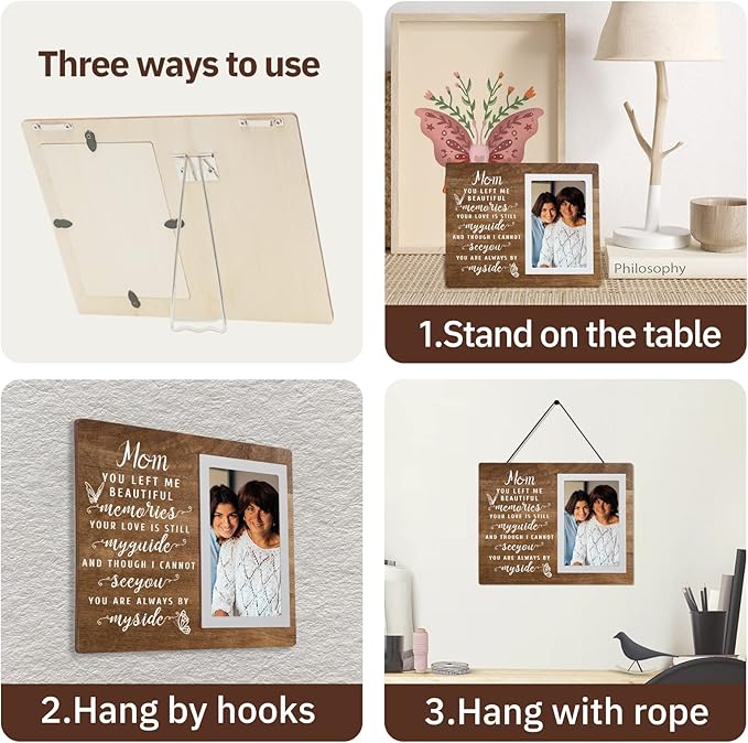 SteadStyle Memorial Gift for Loss of Mother - Memorial Picture Frames - Sympathy Gifts for Loss of Mom, Bereavement Gifts for Loss (Brown)