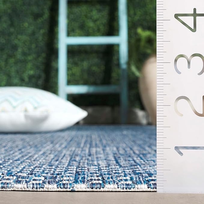 SAFAVIEH Courtyard Collection 2'3" x 16' Navy/Grey CY8521 Indoor/ Outside Waterproof Easy cleansingPatio Backyard Mudroom Runner Mat