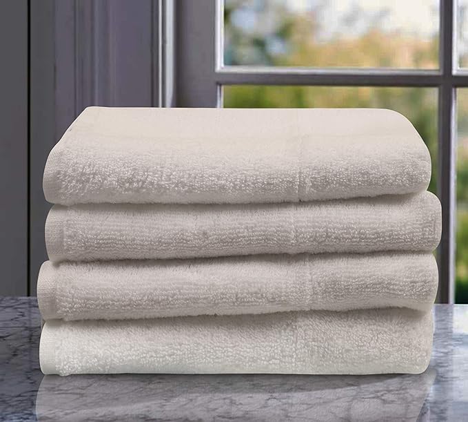 Urban Villa KitchenTowels Dual Purpose Terry Kitchen Towels White Color Set of 4 Dish Towel for Kitchen 100% Cotton Size 17X27 Inches Highly Absorbent KitchenTowels with Hanging Loop KitchenTowels