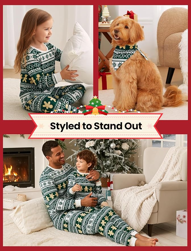 PATPAT Christmas Family Matching Pajama Sets Includes Christmas Socks - Perfect for Family Photos & Holiday Celebrations