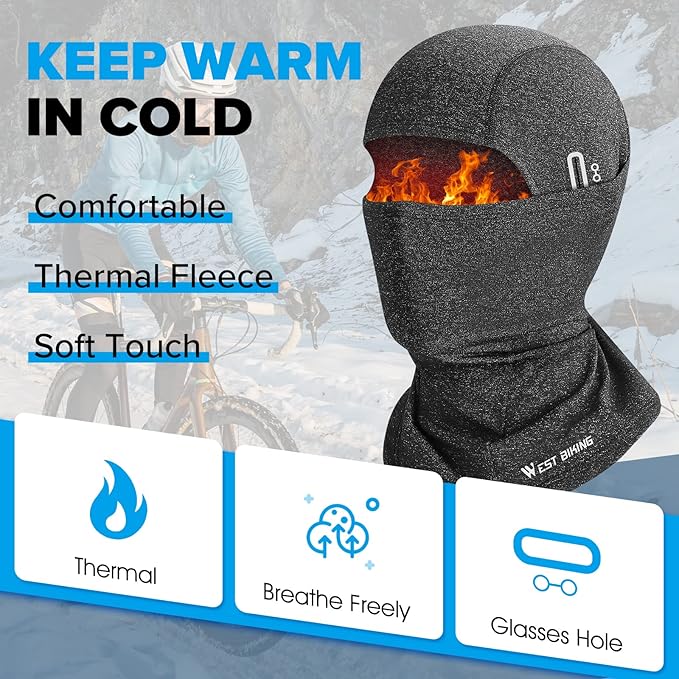 West Biking Balaclava Ski Mask Warm Face Mask for Cold Weather Lightweight Windproof Thermal Winter Scarf Face Mask Men Wome