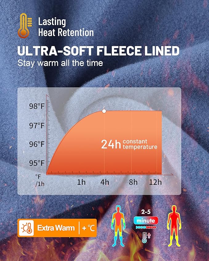 Moozava Mens Thermal Long Sleeve Shirt Fleece Lined Compression Base Layer Top Cold Weather Gear Hunting Athletic Undershirt