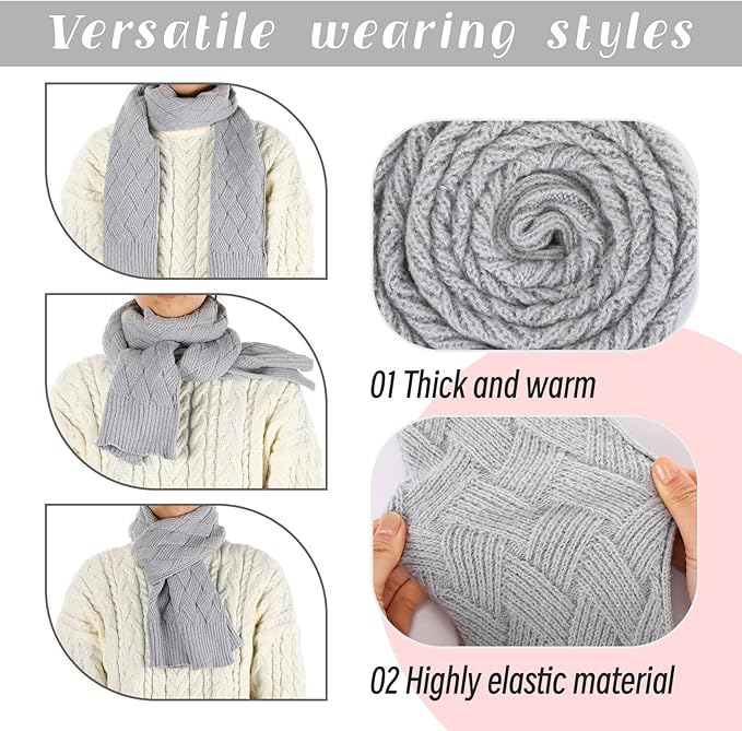 Geyoga 6 Pcs Winter Warm Set for Women Warm Beanies Hats Touchscreen Gloves Long Scarf Ear Muffs Socks Winter Gifts for Women