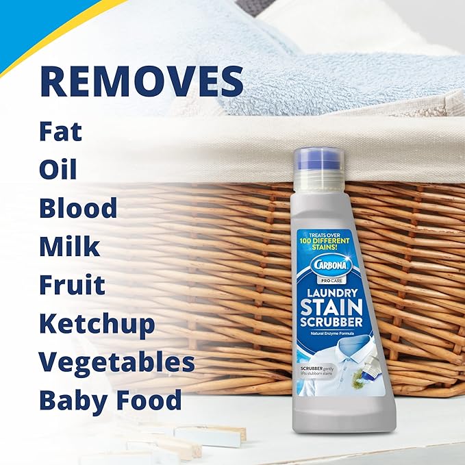 Carbona Stain Wizard | Bio-Enzyme Stain Remover | Eliminates Fat, Oil, Blood, Milk, Fruit, Ketchup, Vegetables & Baby Food Stains | Save On Skin & Washable Fabrics | 3 Pack