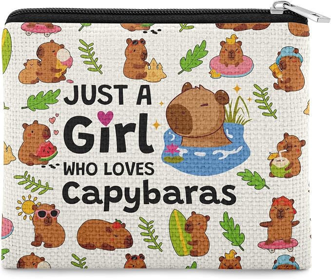 Capybara Lover Gift Coin Purse Capybara Gifts for Friend Bestie Sister Daughter Teens Animal Lover Gift Christmas Birthday Valentines Present for Capybaras Lovers Zipper Change Pouch