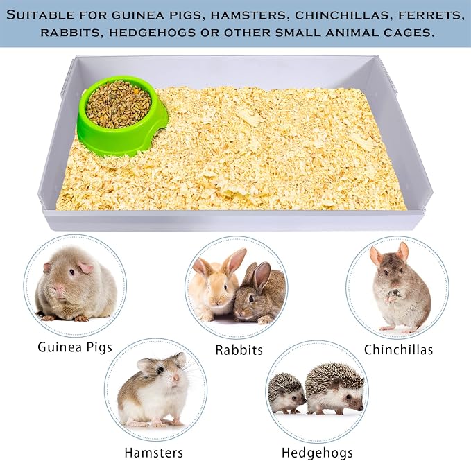 Geelin 2 Pack 26" x 13.5" Corrugated Plastic Cage Liners Base 1 x 2 Panel Size Guinea Pig Cage Liner for Guinea Pigs Hedgehogs Rabbits Applied with C&C Cages, White