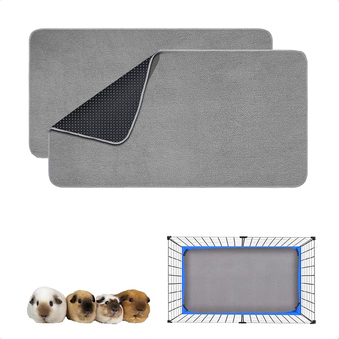 Guinea Pig Bedding, Cage Liners, Washable, Reusable & Leakproof | Premium Fleece Material, Instant Absorbent, Anti-Slip Bottom, Ideal Pee Pads for Small Animals.