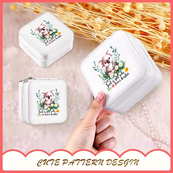 Koala Jewelry Box, Gifts For Kids Teens Girls, Koala Lovers Stuff Items Accessories Things Merchandise Decor Merch, Travel Ring Earrings Necklace Organizer Holder!