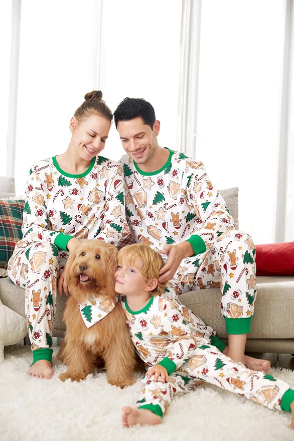 PATPAT Christmas Family Matching Pajama Sets Includes Christmas Socks - Perfect for Family Photos & Holiday Celebrations