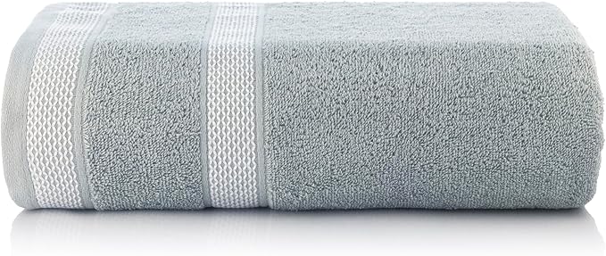 CASA COPENHAGEN Solitaire Towels, 4 Pieces Bath Towel Set- Grey Violet, 600 GSM Designed in Denmark Made of Soft Egyptian Cotton for Bathroom, Kitchen & Shower