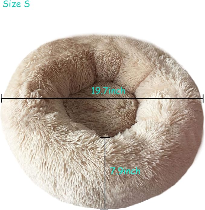 Cat Bed for Indoor Cats,Mini Plush Self Warming Kitten Bed, 20 Inch | Soft Round Fluffy Dog Bed and Cat Nest for Kittens and Small Dogs, Cozy Medium Bed for Indoor and Warm Autumn or Winter Sleep