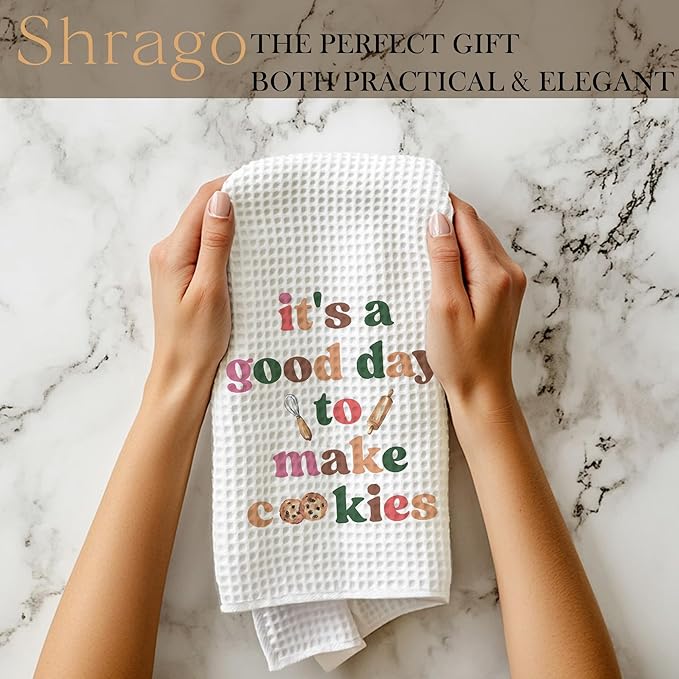 Funny Baking Gifts Kitchen Towels, Gifts for Bakers Cookie Lovers Dish Tea Towels for Kitchen, It's a Good Day to Make Cookies Decorative Hand Towel, 16x24 Inch