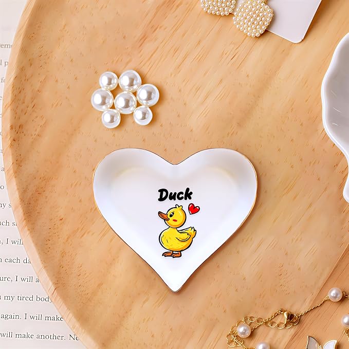 Duck Ring Holder Dish Tray, Gifts For Women Teens Girls, Duck Lovers Themed Stuff Accessories Things Decor Merch, Home Room Ring Earrings Necklace Organizer Holder!