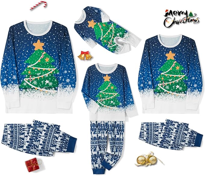 WephuPSho Christmas Family Matching Pajamas, Festive Xmas Jammies Sets for the Whole Family, Holiday Pjs Christmas
