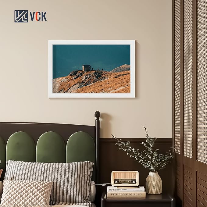 VCK 14x22 Picture Frames white Set of 6, Wide Border Wood Poster Frame, Multi-Directional Display Family Photos, Office Prints, Studio/Gallery Artwork, Woodgrain Series, Wall Hanging